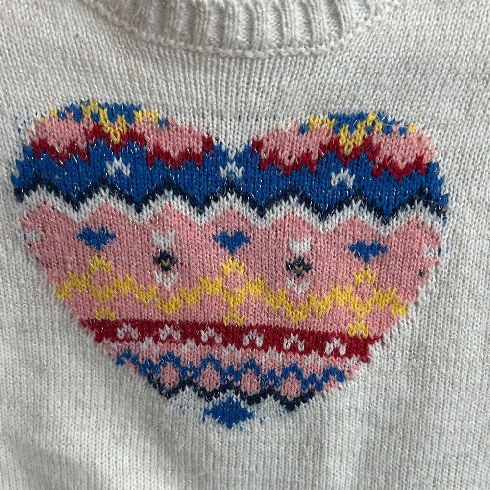 Epic Threads Cream Sweater with Colorful Heart - Picture 3 of 4